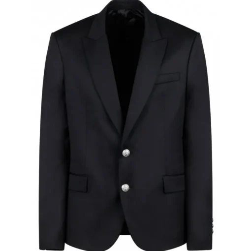 Balmain Jackets-- Two Button Jacket - Black - Exclusive Luxury Collection - Avvenice