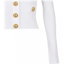 Balmain Knitwears-- V Neck Cardigan - White - Exclusive Luxury Collection - Avvenice