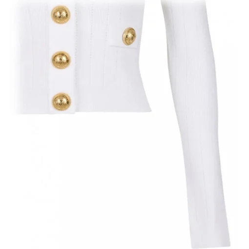 Balmain Knitwears-- V Neck Cardigan - White - Exclusive Luxury Collection - Avvenice