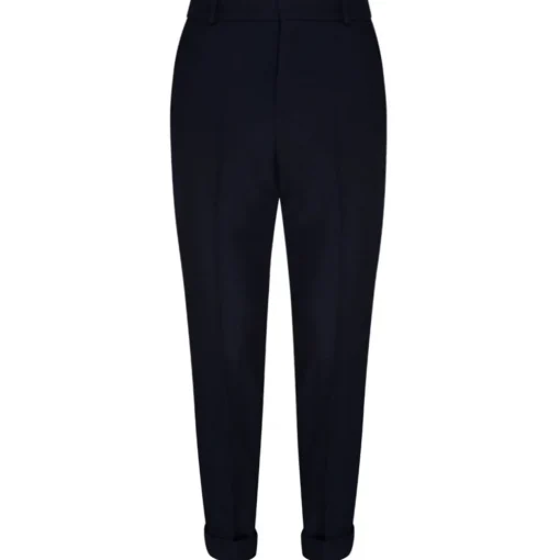 Balmain Trousers-- Virgin Wool Tailored Trousers - Navy Blue - Exclusive Luxury Collection - Avvenice