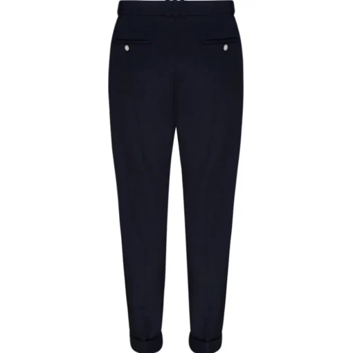 Balmain Trousers-- Virgin Wool Tailored Trousers - Navy Blue - Exclusive Luxury Collection - Avvenice
