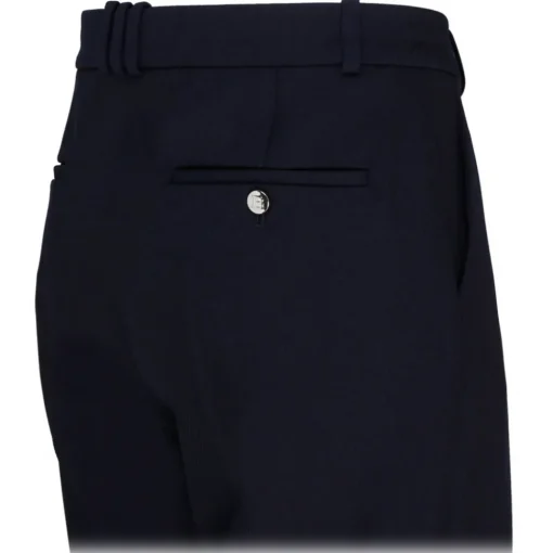 Balmain Trousers-- Virgin Wool Tailored Trousers - Navy Blue - Exclusive Luxury Collection - Avvenice