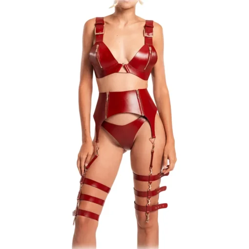 Belarex Swimwear-- Rome Garters - Dark Red - Harnesses - Lingerie - Luxury Exclusive Collection - Avvenice