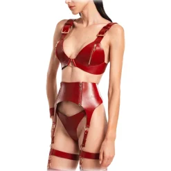 Belarex Swimwear-- Rome Suspender Belt - Dark Red - Suspender Belt - Lingerie - Luxury Exclusive Collection - Avvenice
