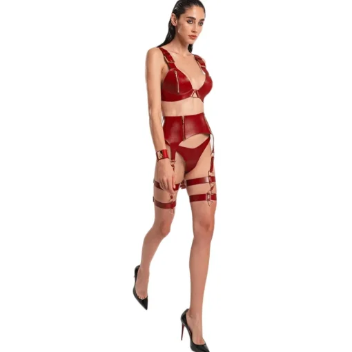 Belarex Swimwear-- Rome Suspender Belt - Dark Red - Suspender Belt - Lingerie - Luxury Exclusive Collection - Avvenice