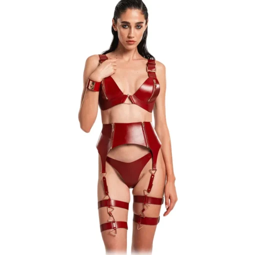 Belarex Swimwear-- Rome Suspender Belt - Dark Red - Suspender Belt - Lingerie - Luxury Exclusive Collection - Avvenice