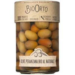 BioOrto Preserved Foods-- Natural Organic Peranzana Olives - Organic Preserved Foods - 350 g - Avvenice