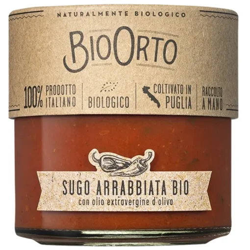 BioOrto Preserved Foods-- Organic Arrabbiata Sauce - Organic Preserved Foods - 185 g - Avvenice