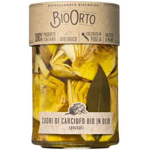 BioOrto Preserved Foods-- Organic Artichoke Hearts in Oil - Organic Preserved Foods - 350 g - Avvenice