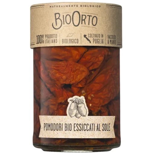 BioOrto Preserved Foods-- Organic Sun Dried Tomatoes in Evo Oil - Organic Preserved Foods - 360 g - Avvenice