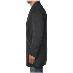 BoB Company Jackets-- 3/4 Coat in Cloth Fabric - Black - Jacket - Made in Italy - Luxury Exclusive Collection - Avvenice