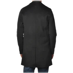 BoB Company Jackets-- 3/4 Coat in Cloth Fabric - Black - Jacket - Made in Italy - Luxury Exclusive Collection - Avvenice
