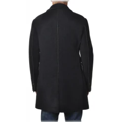 BoB Company Jackets-- Coat in Technical Fabric with Contrasting Profiles - Blue - Jacket - Made in Italy - Luxury Exclusive Collection - Avvenice