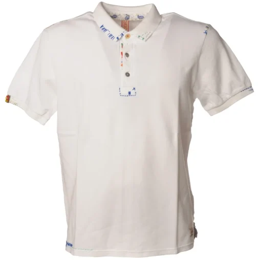 BoB Company T-shirt-- Polo Shirt with Embroidery and Patches - White - T-Shirt - Made in Italy - Luxury Exclusive Collection - Avvenice