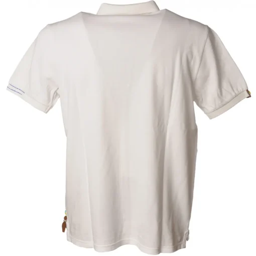 BoB Company T-shirt-- Polo Shirt with Embroidery and Patches - White - T-Shirt - Made in Italy - Luxury Exclusive Collection - Avvenice