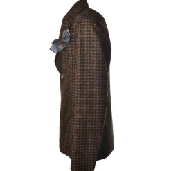 BoB Company Jackets-- Single-Breasted Jacket in Houndstooth Pattern - Black/Brown - Jacket - Made in Italy - Luxury Exclusive Collection - Avvenice