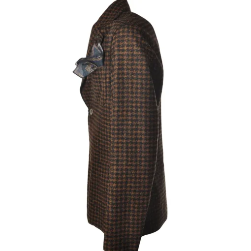 BoB Company Jackets-- Single-Breasted Jacket in Houndstooth Pattern - Black/Brown - Jacket - Made in Italy - Luxury Exclusive Collection - Avvenice