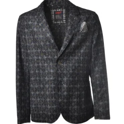 BoB Company Jackets-- Single-Breasted Jacket with Two Buttons - Blue/Gray - Jacket - Made in Italy - Luxury Exclusive Collection - Avvenice