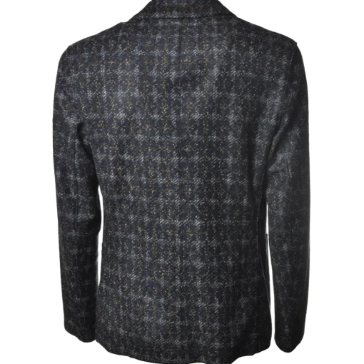 BoB Company Jackets-- Single-Breasted Jacket with Two Buttons - Blue/Gray - Jacket - Made in Italy - Luxury Exclusive Collection - Avvenice