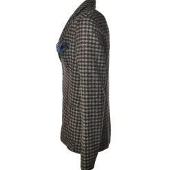 BoB Company Jackets-- Single-Breasted Jacket in Piedepull Pattern - Black/Beige - Jacket - Made in Italy - Luxury Exclusive Collection - Avvenice