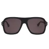 Bottega Veneta Sunglasses & Eyewear-- Acetate Aviator Classic Sunglasses - Black Grey - Sunglasses - Eyewear - Avvenice