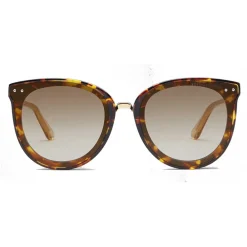 Bottega Veneta Sunglasses & Eyewear-- Acetate and Metal Pantos Sunglasses - Brown Havana - Sunglasses - Eyewear - Avvenice