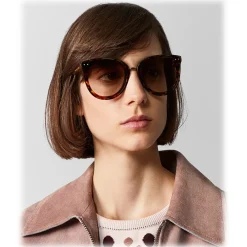 Bottega Veneta Sunglasses & Eyewear-- Acetate and Metal Pantos Sunglasses - Brown Havana - Sunglasses - Eyewear - Avvenice