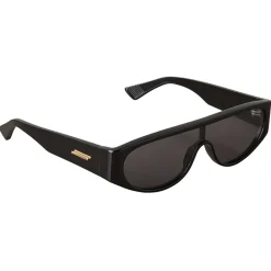 Bottega Veneta Sunglasses & Eyewear-- Acetate Mask Sunglasses - Black Grey - Sunglasses - Eyewear - Avvenice