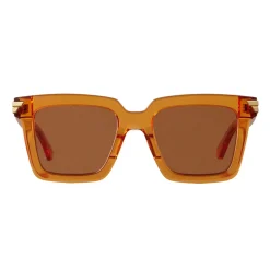Bottega Veneta Sunglasses & Eyewear-- Acetate Square Oversize Sunglasses - Orange - Sunglasses - Eyewear - Avvenice