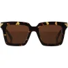 Bottega Veneta Sunglasses & Eyewear-- Acetate Square Oversize Sunglasses - Havana Brown - Sunglasses - Eyewear - Avvenice