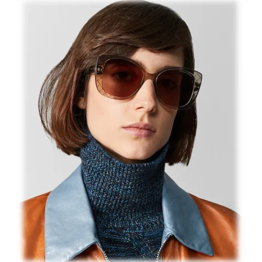 Bottega Veneta Sunglasses & Eyewear-- Acetate Square Oversize Sunglasses - Brown - Sunglasses - Eyewear - Avvenice