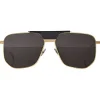 Bottega Veneta Sunglasses & Eyewear-- Angular Aviator Sunglasses - Grey Gold - Sunglasses - Eyewear - Avvenice