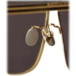 Bottega Veneta Sunglasses & Eyewear-- Angular Aviator Sunglasses - Grey Gold - Sunglasses - Eyewear - Avvenice