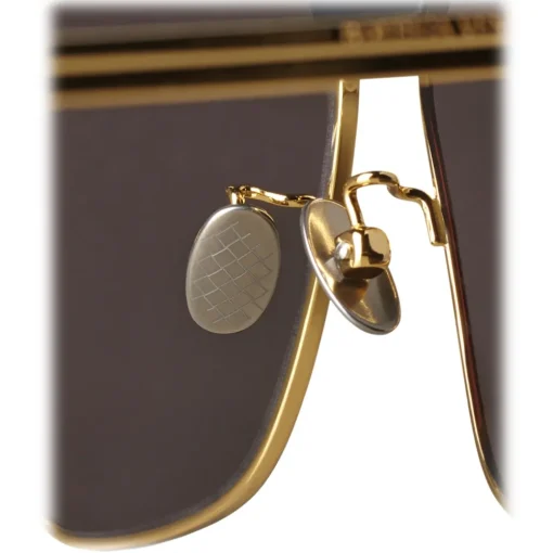 Bottega Veneta Sunglasses & Eyewear-- Angular Aviator Sunglasses - Grey Gold - Sunglasses - Eyewear - Avvenice