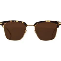 Bottega Veneta Sunglasses & Eyewear-- Clubmaster Sunglasses - Brown Havana - Sunglasses - Eyewear - Avvenice