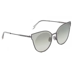 Bottega Veneta Sunglasses & Eyewear-- Cross Metal Cat Eye Sunglasses - Ruthenium Green - Sunglasses - Eyewear - Avvenice