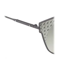Bottega Veneta Sunglasses & Eyewear-- Cross Metal Cat Eye Sunglasses - Ruthenium Green - Sunglasses - Eyewear - Avvenice