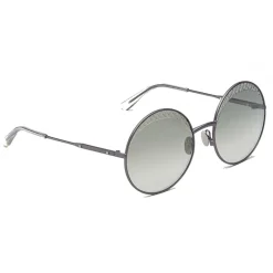 Bottega Veneta Sunglasses & Eyewear-- Cross Metal Round Sunglasses - Ruthenium Green - Sunglasses - Eyewear - Avvenice
