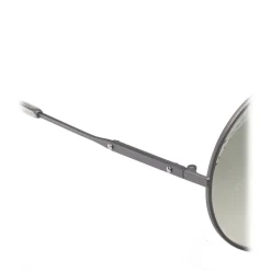 Bottega Veneta Sunglasses & Eyewear-- Cross Metal Round Sunglasses - Ruthenium Green - Sunglasses - Eyewear - Avvenice