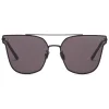 Bottega Veneta Sunglasses & Eyewear-- Cross Metal Square Sunglasses - Black Grey - Sunglasses - Eyewear - Avvenice