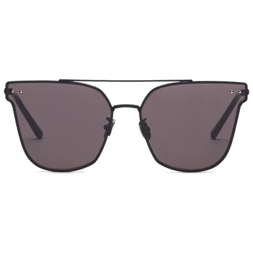 Bottega Veneta Sunglasses & Eyewear-- Cross Metal Square Sunglasses - Black Grey - Sunglasses - Eyewear - Avvenice