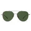 Bottega Veneta Sunglasses & Eyewear-- Metal Aviator Sunglasses - Ruthenium Green - Sunglasses - Eyewear - Avvenice