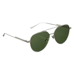 Bottega Veneta Sunglasses & Eyewear-- Metal Aviator Sunglasses - Ruthenium Green - Sunglasses - Eyewear - Avvenice