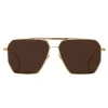 Bottega Veneta Sunglasses & Eyewear-- Metal Aviator Sunglasses - Gold Brown - Sunglasses - Eyewear - Avvenice