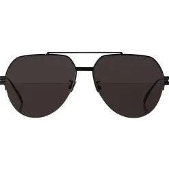 Bottega Veneta Sunglasses & Eyewear-- Metal Aviator Sunglasses - Grey Black - Sunglasses - Eyewear - Avvenice