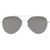 Bottega Veneta Sunglasses & Eyewear-- Metal Aviator Sunglasses - Shiny Silver - Sunglasses - Eyewear - Avvenice