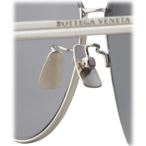Bottega Veneta Sunglasses & Eyewear-- Metal Aviator Sunglasses - Shiny Silver - Sunglasses - Eyewear - Avvenice