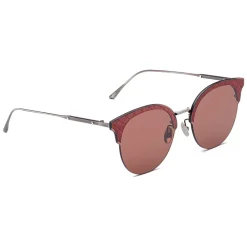 Bottega Veneta Sunglasses & Eyewear-- Metal Cat Eye Sunglasses - Silver Red - Sunglasses - Eyewear - Avvenice