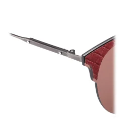 Bottega Veneta Sunglasses & Eyewear-- Metal Cat Eye Sunglasses - Silver Red - Sunglasses - Eyewear - Avvenice