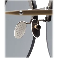 Bottega Veneta Sunglasses & Eyewear-- Metal Gold and Leather Round Oversize Sunglasses - Gold Silver - Sunglasses - Eyewear - Avvenice